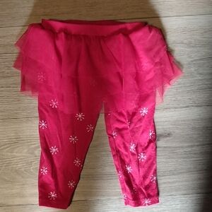 Carter's Vibrant Red Tulle Skirt Leggings